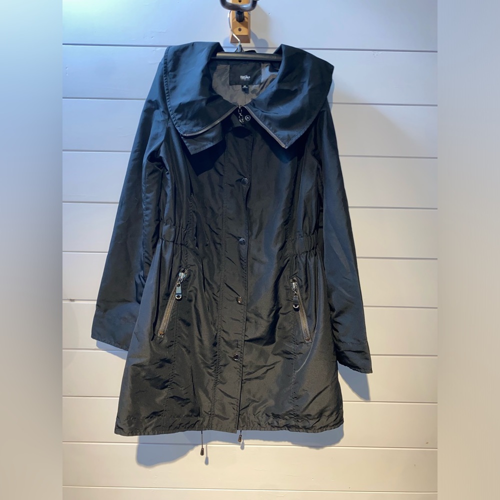 Mossimo Black Satin Trench Coat